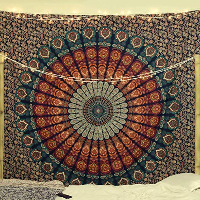 Wall Scroll Tapestry - Hippie Mandala Tapestrys India Bohemian Psychedelic
