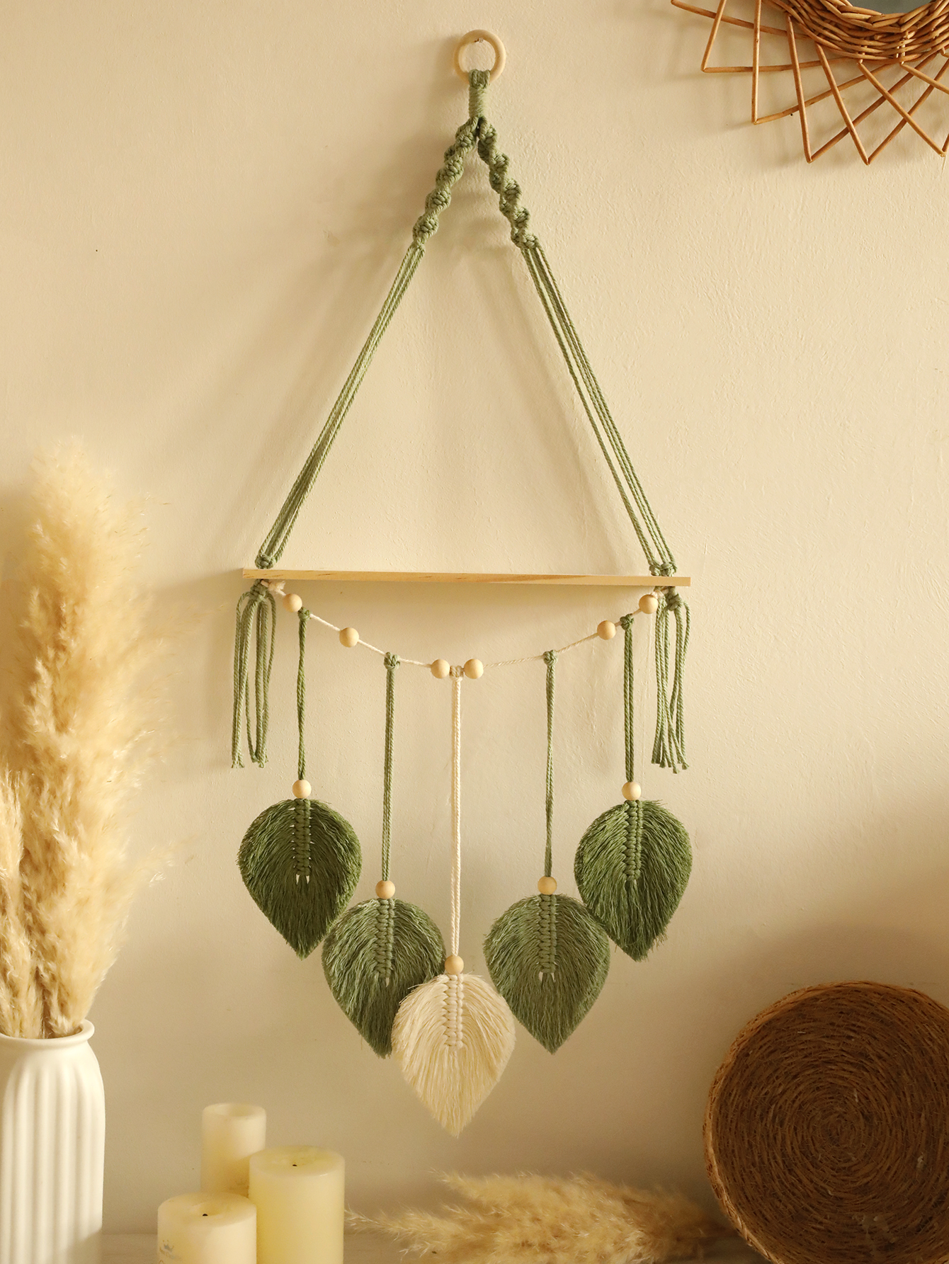 Leaf Macrame Floating Shelf Ta - Wall Scroll Tapestry recensie en prijs