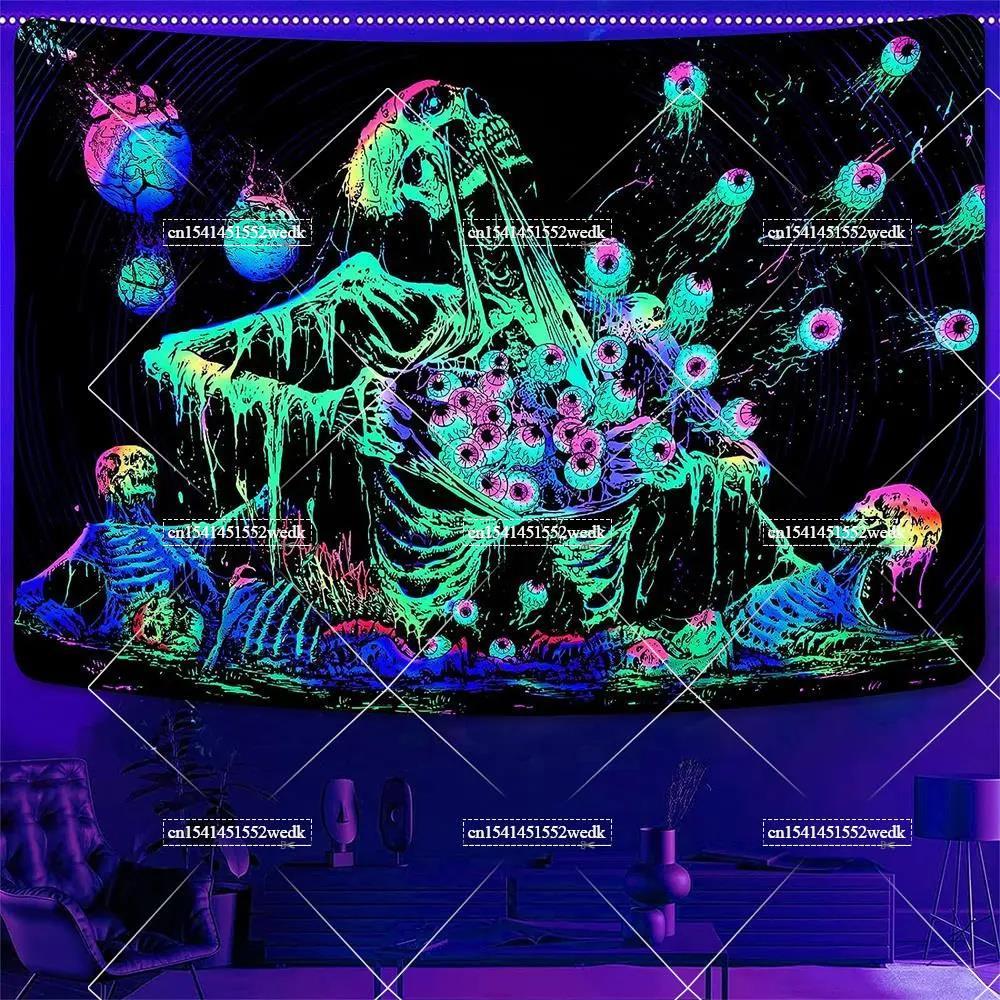 Hippie Skull Blacklight Tapest - Wall Scroll Tapestry recensie en prijs