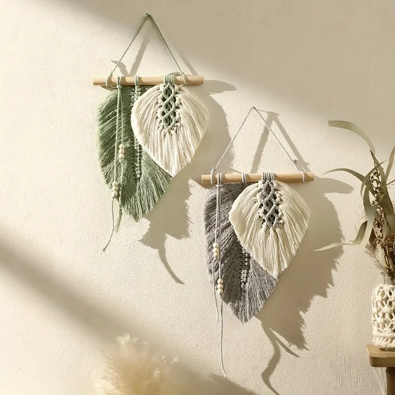 Handmade Macrame Leaf Wall Han - Wall Scroll Tapestry recensie en prijs