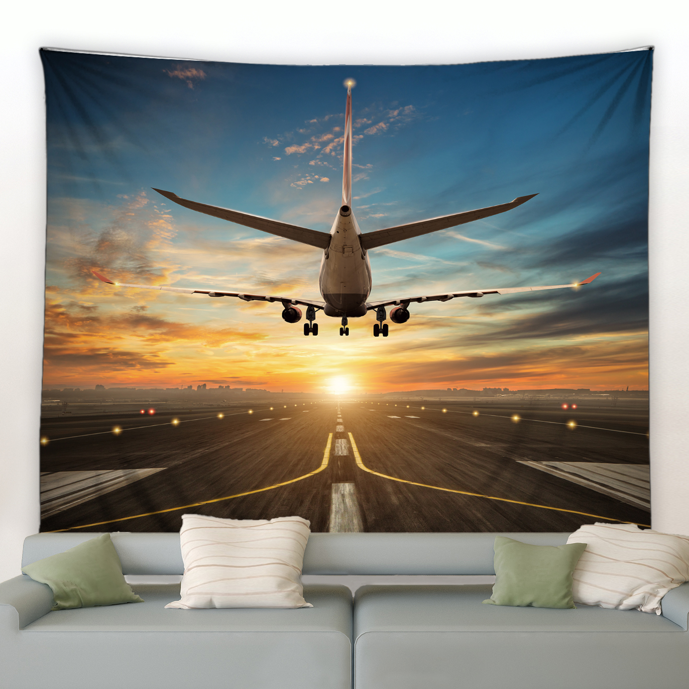 Airplane Tapestry Sunset Scene - Wall Scroll Tapestry recensie en prijs